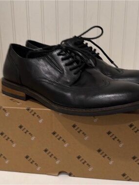 Mix No. 6 Black Leather Derby Shoes